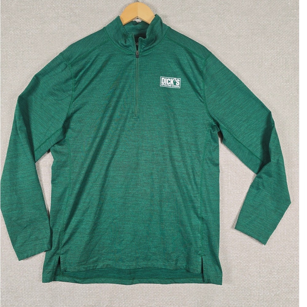 DSG Mens Green Space Dye‎ Quarter Zip Pullover Dicks Sporting Goods Logo Size M